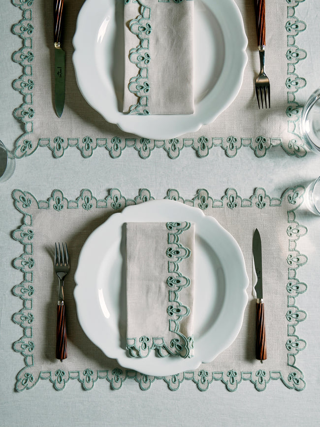 Borgo delle Tovaglie - Amalfi Embroidered Linen Placemats (Set of 4) -  - ABASK