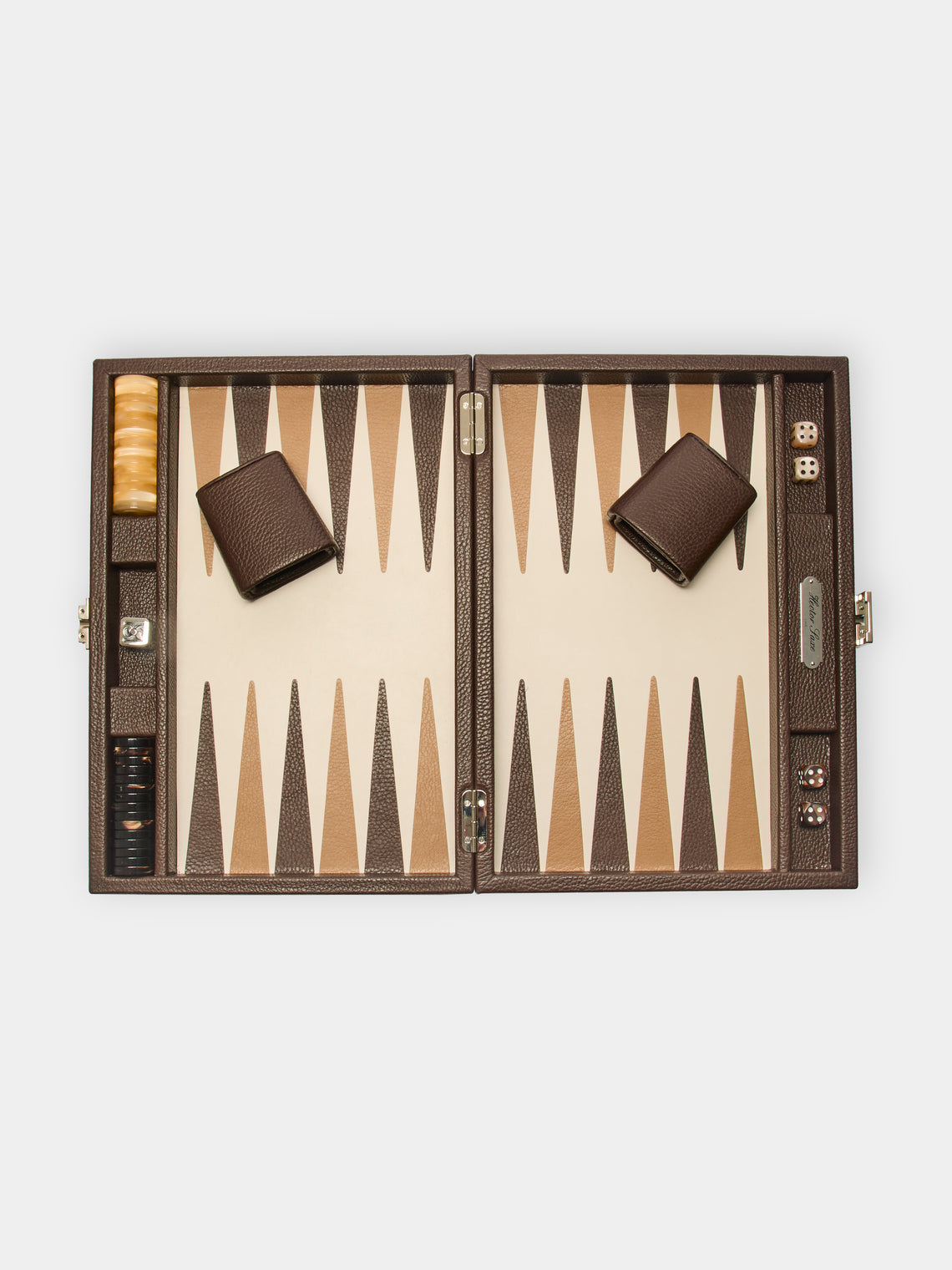 Hector Saxe - Leather Medium Backgammon Set -  - ABASK