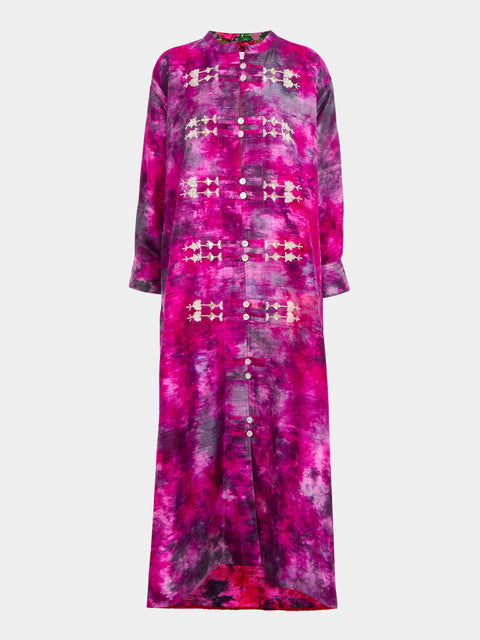 Nazzy Beglari - Hand-Loomed Silk Kaftan Dress  | One Size -  - ABASK - 