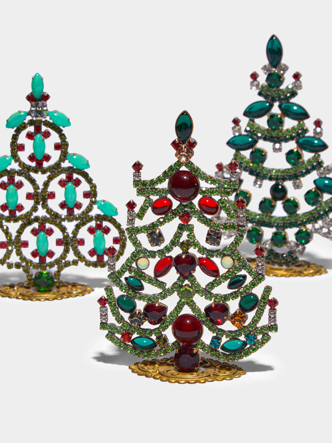 Antique and Vintage - 1930s Czech Jewelled Extra Small Christmas Trees (Set of 3) -  - ABASK