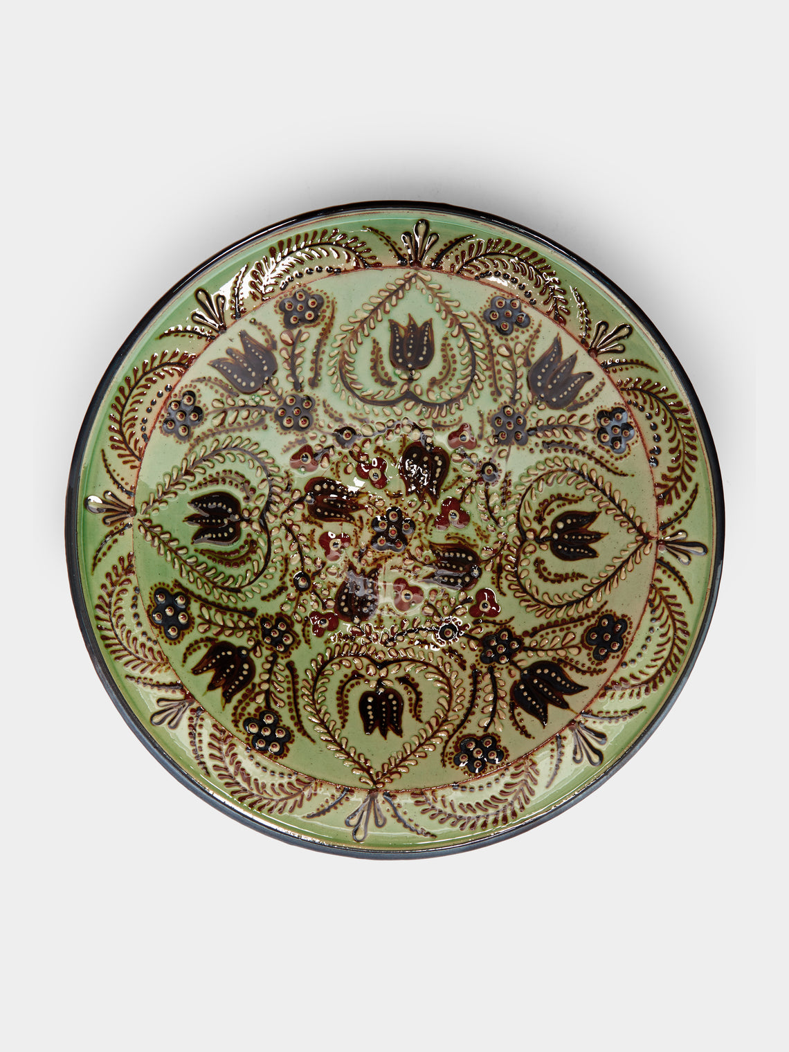 Poterie d’Évires - Flowers Hand-Painted Ceramic Large Serving Bowl -  - ABASK