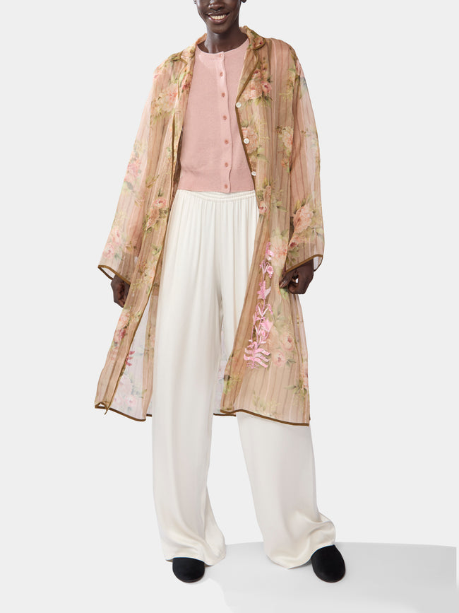 Nazzy Beglari - Organza Embroidered Silk Robe -  - ABASK