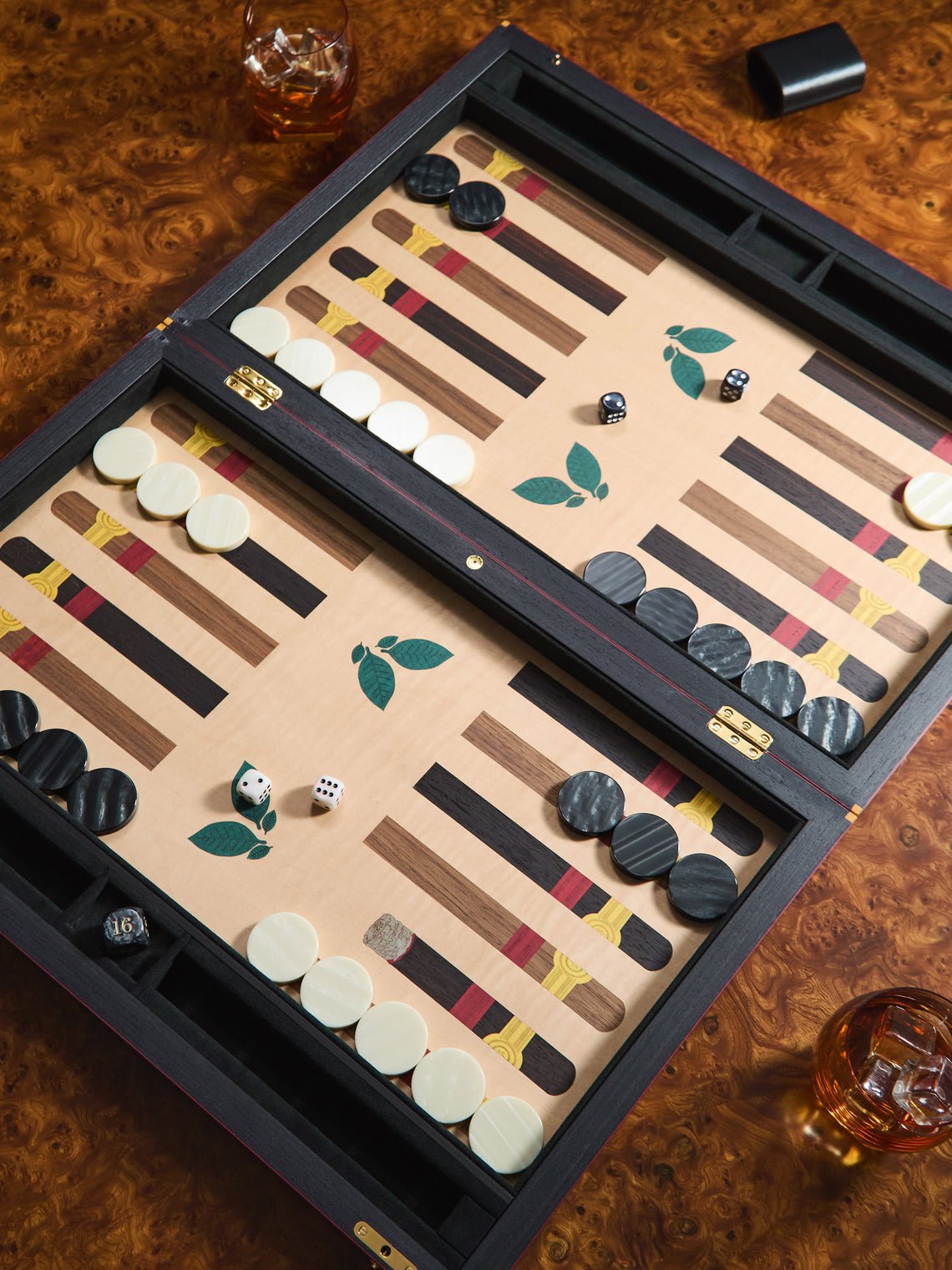 Elie Bleu - Flor de Alba Marquetry Sycamore Backgammon Set -  - ABASK