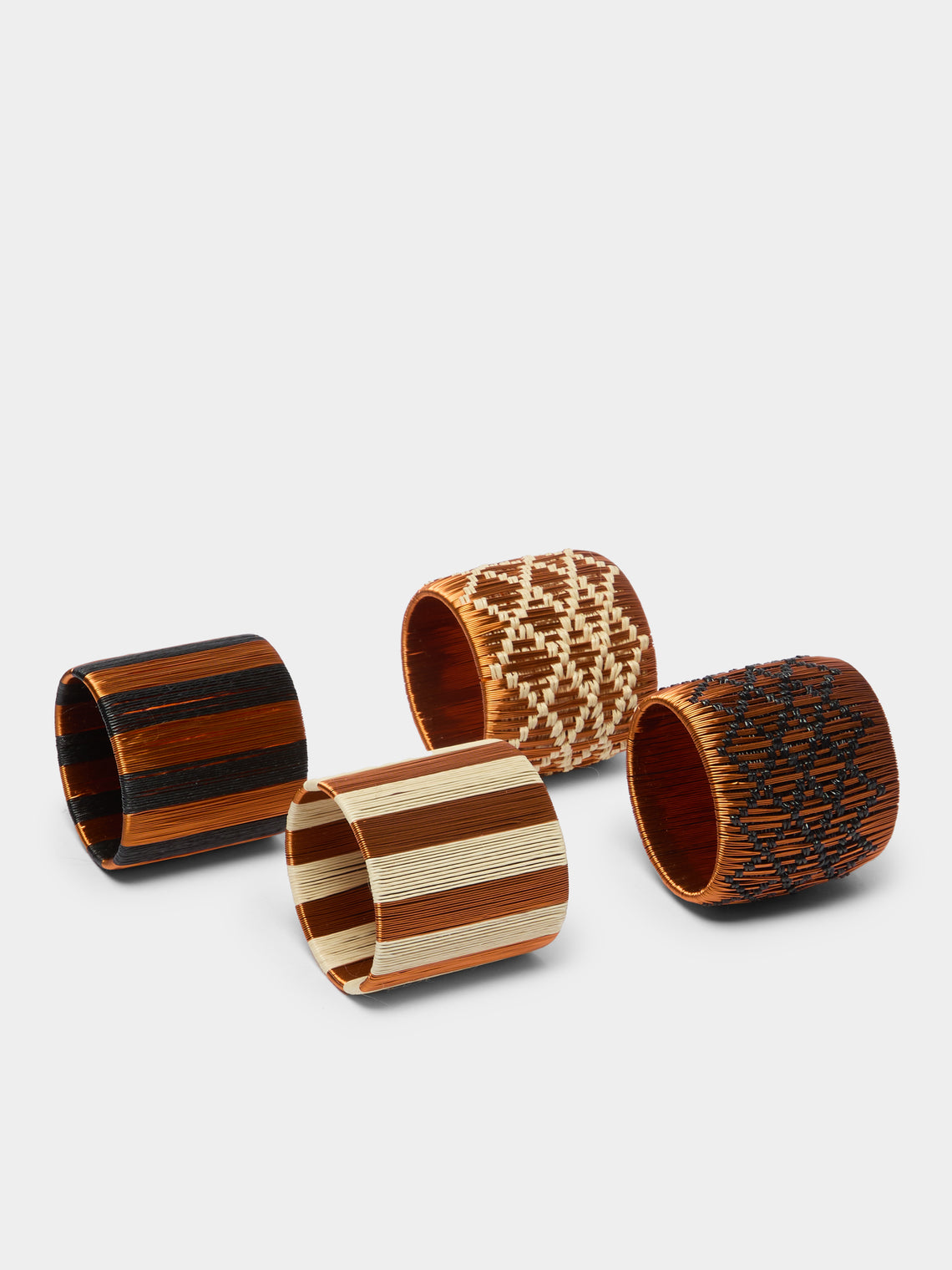 CasaLatina - Pacifico Handwoven Werregue Palm Napkin Rings (Set of 4) -  - ABASK - 