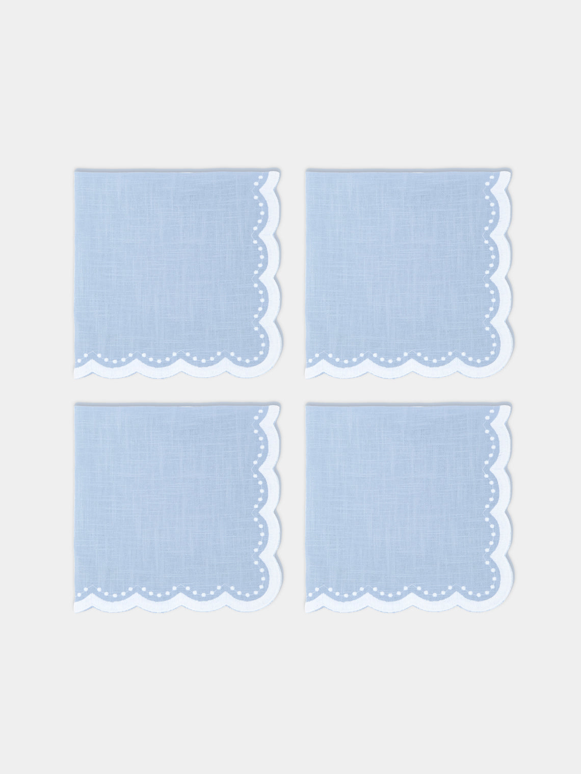 HMA | Blank Space - Bluebell Embroidered Linen Napkins (Set of 4) -  - ABASK