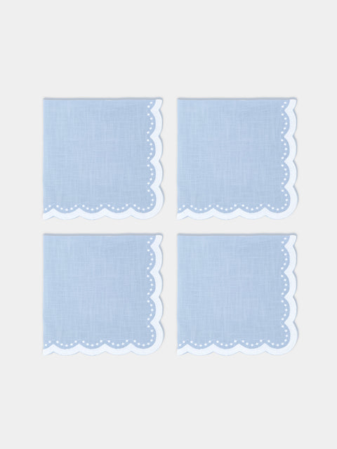 HMA | Blank Space - Bluebell Embroidered Linen Napkins (Set of 4) -  - ABASK