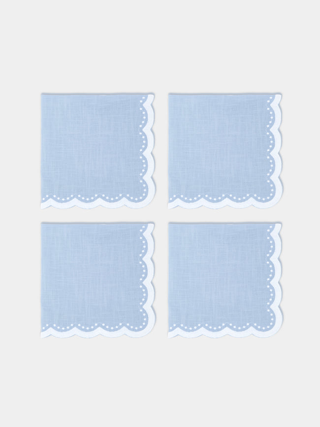 HMA | Blank Space - Bluebell Embroidered Linen Napkins (Set of 4) -  - ABASK