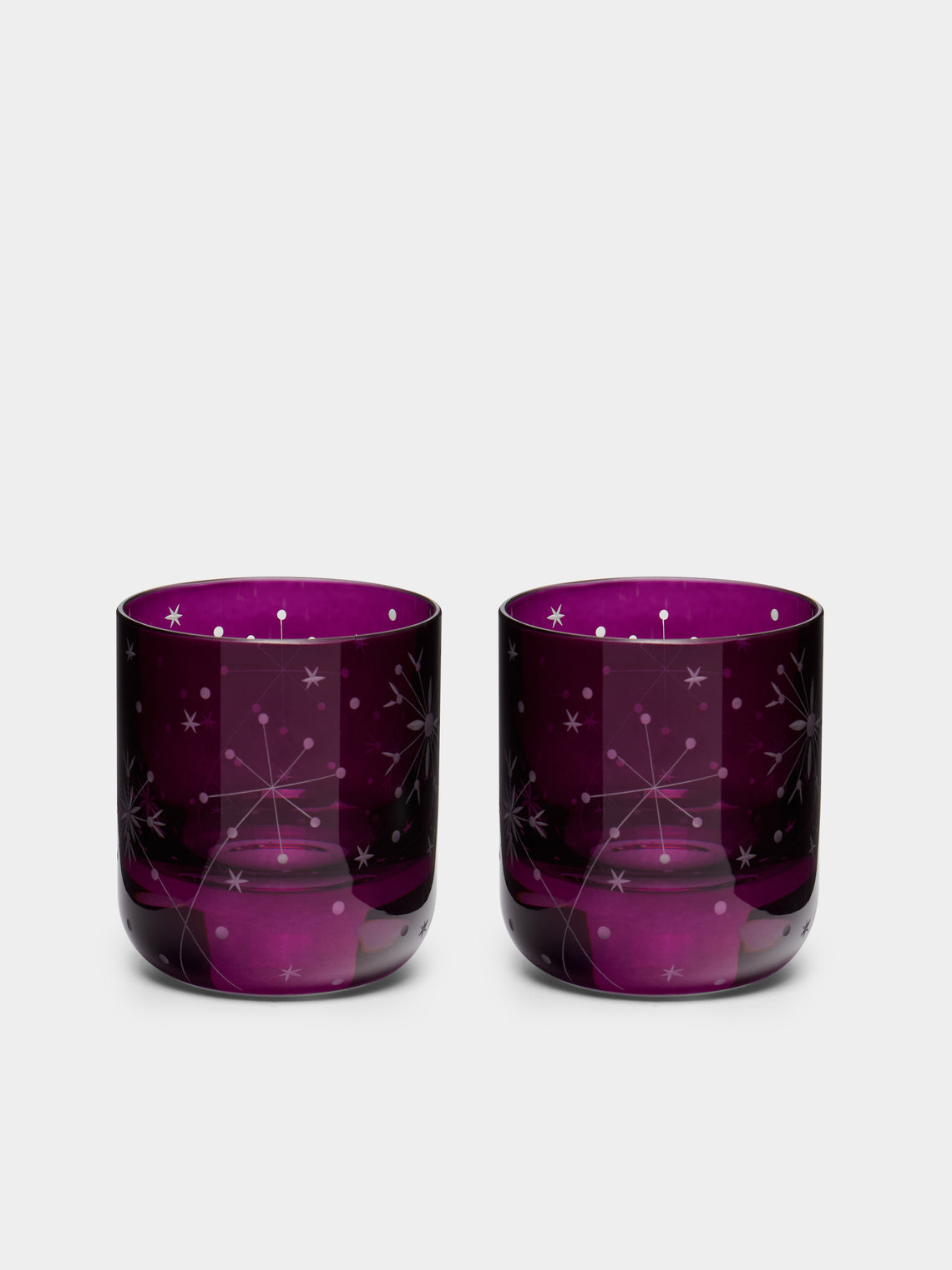 Artel - Fireworks Hand-Engraved Crystal Votive Candle Holders (Set of 2) -  - ABASK
