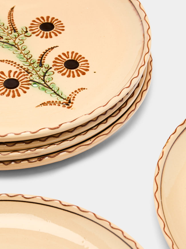 Poterie d’Évires - Flowers Hand-Painted Ceramic Dinner Plates (Set of 6) -  - ABASK