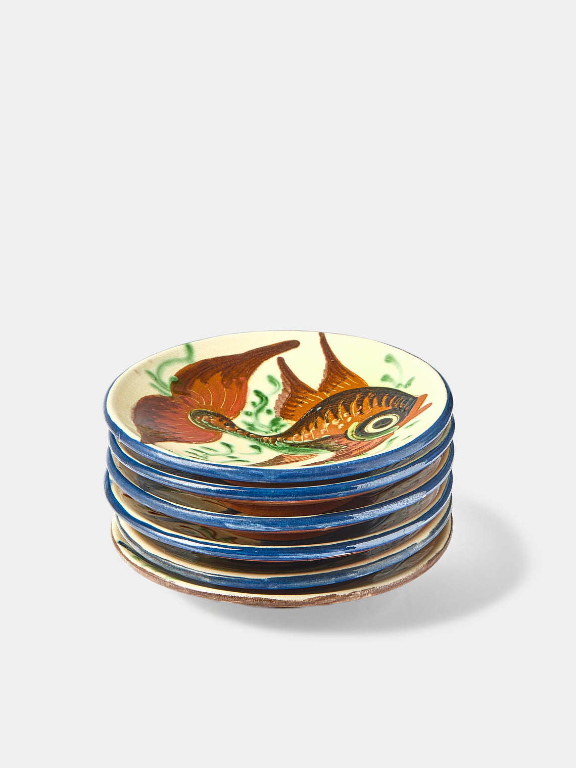 Antique and Vintage - 1950s Piedmont Ceramic Fish Plates (Set of 6) -  - ABASK