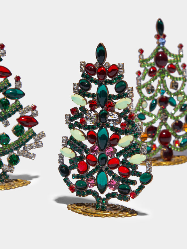 Antique and Vintage - 1930s Czech Jewelled Extra Small Christmas Trees (Set of 3) -  - ABASK