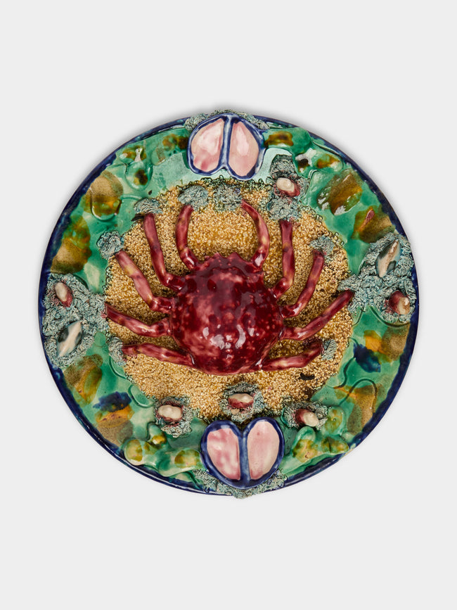 Antique and Vintage - 1980s Majolica Crab Plate -  - ABASK - 