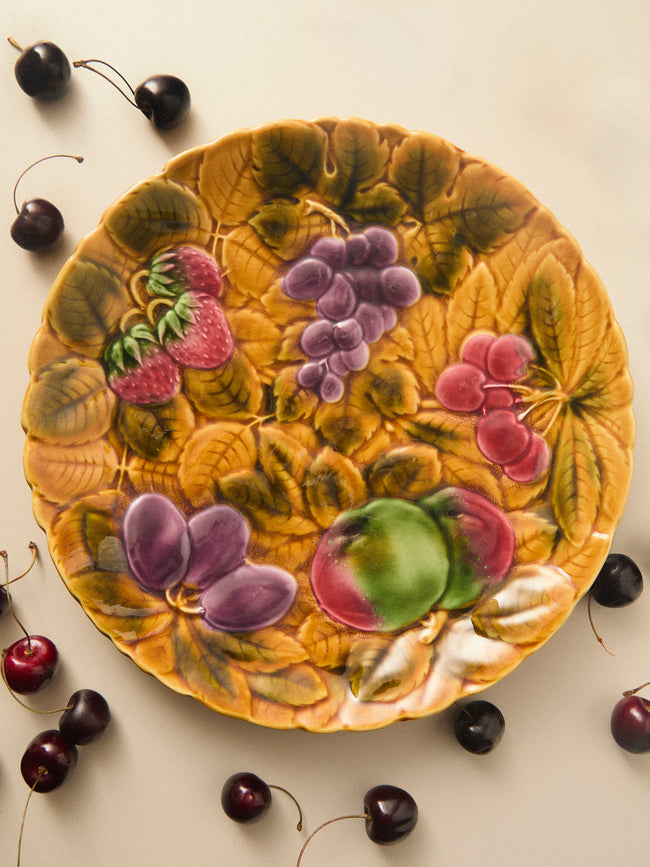 Antique and Vintage - 1950s French Majolica Fruit Platter -  - ABASK