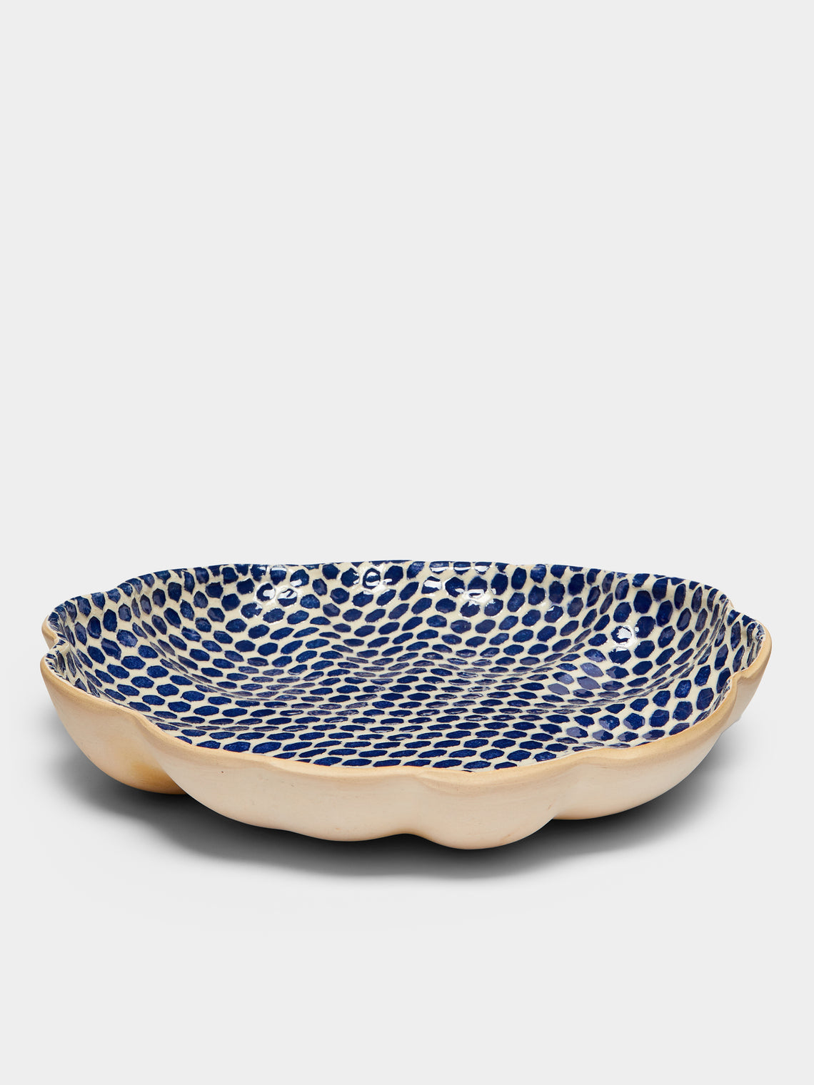 Terrafirma Ceramics - Hand-Printed Ceramic Large Scalloped Bowl -  - ABASK - 