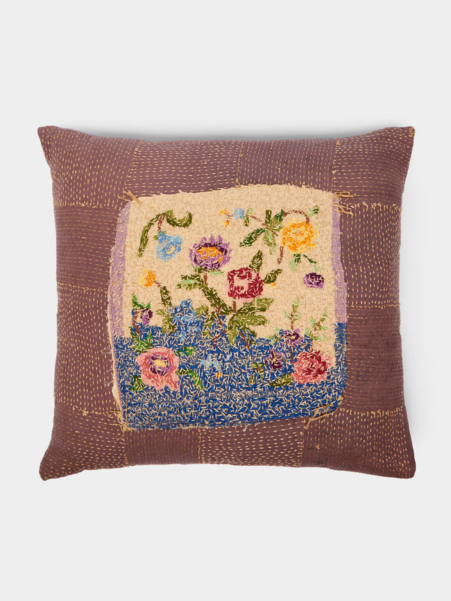 By Walid - 19th-Century Needlepoint Wool Cushion -  - ABASK - 