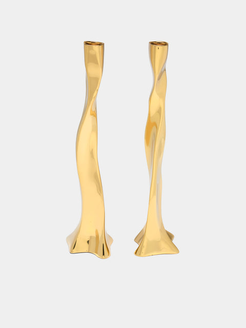 Viya - Under the Banyan Brass Candlesticks (Set of 2) -  - ABASK - 