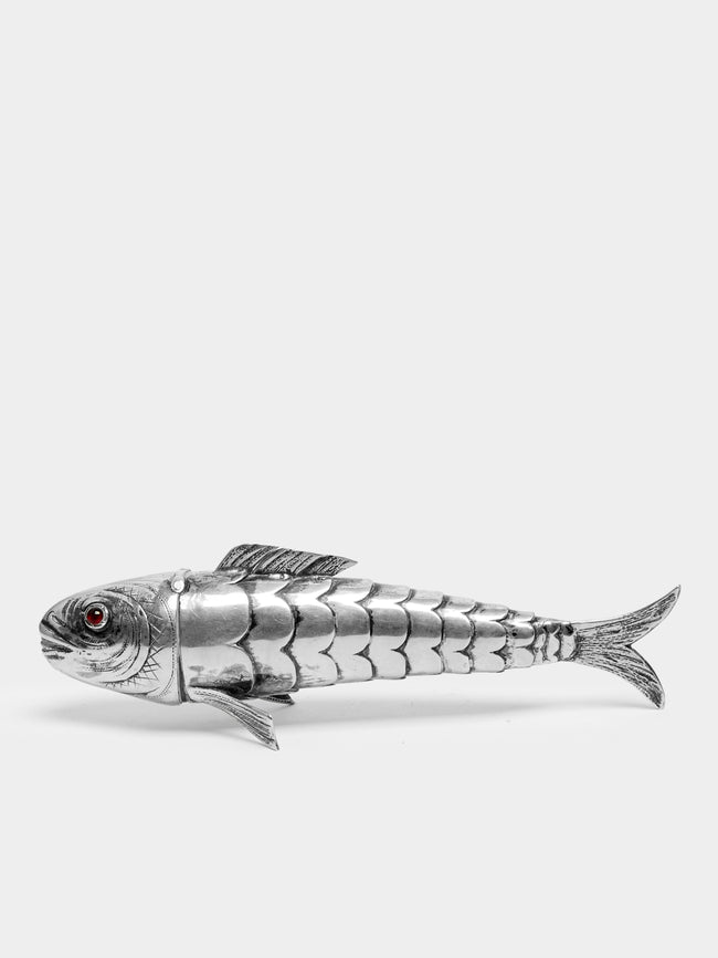 Antique and Vintage - 19th-Century Solid Silver Fish Spice Box -  - ABASK - 