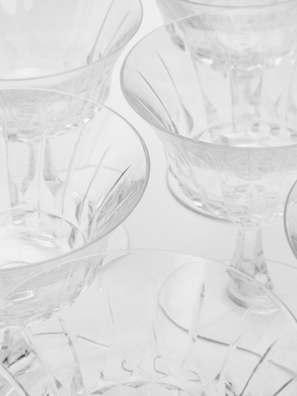 Antique and Vintage - 1960s Val Saint Lambert Crystal Champagne Coupes (Set of 14) -  - ABASK