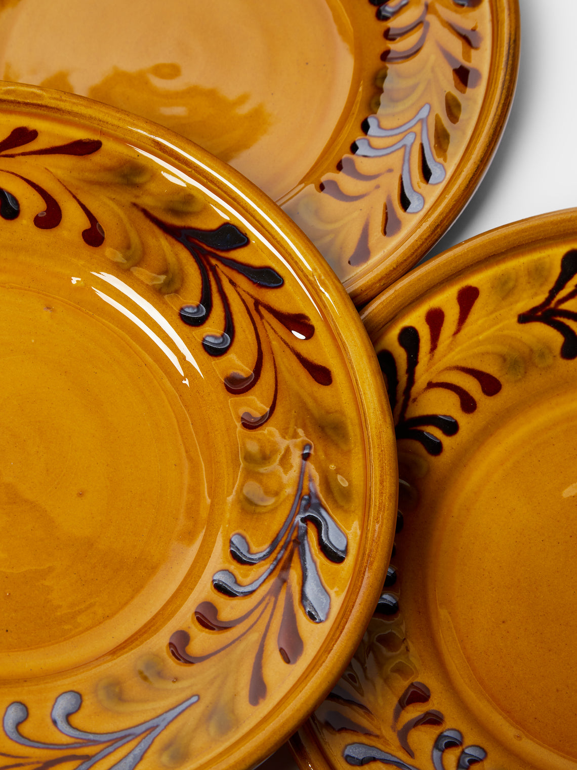 Poterie de Cliousclat - Hand-Painted Slipware Side Plates (Set of 4) -  - ABASK