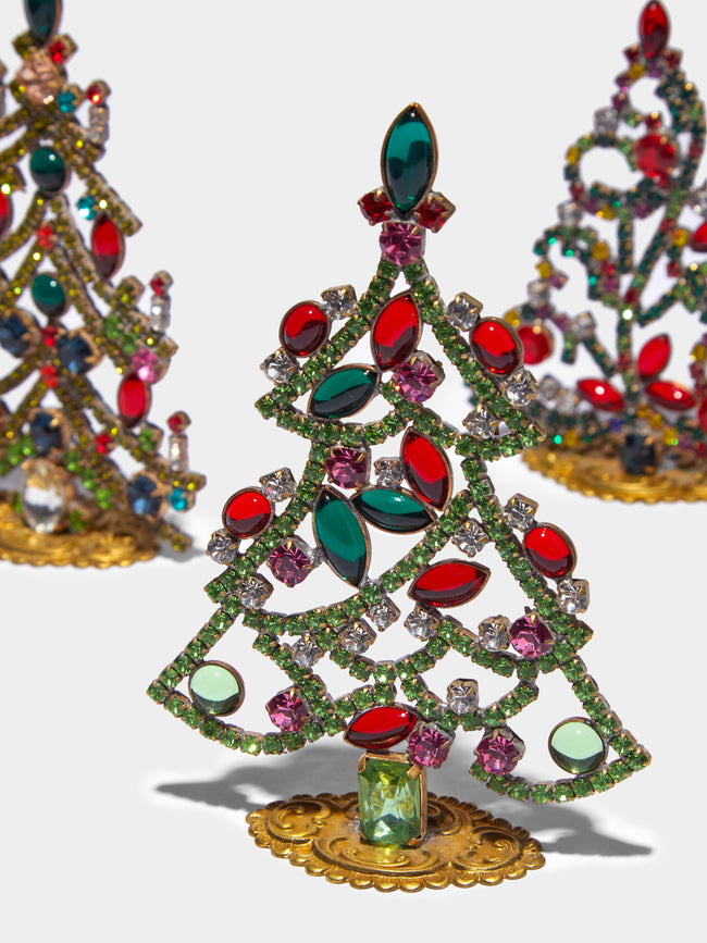 Antique and Vintage - 1930s Czech Jewelled Extra Small Christmas Trees (Set of 3) -  - ABASK