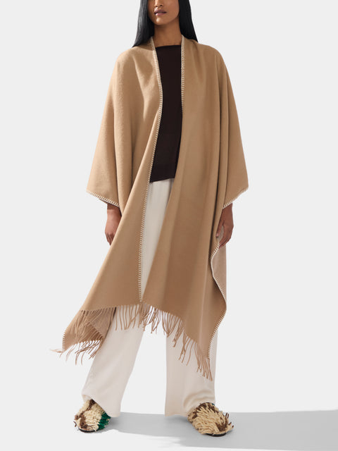 Alonpi - Double-Faced Cashmere Poncho | One Size -  - ABASK