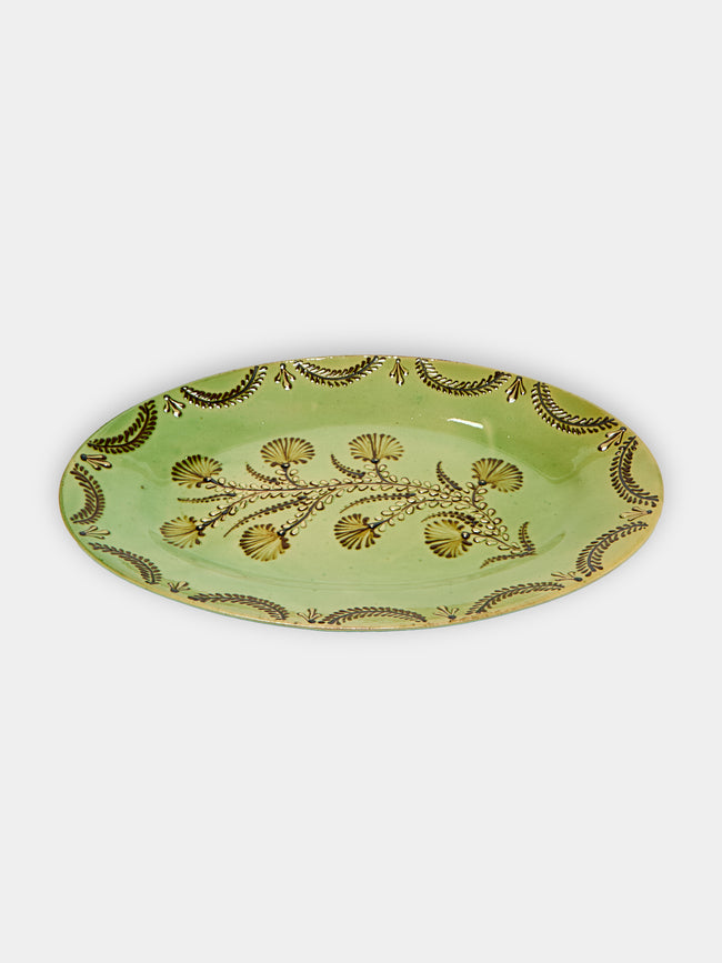 Poterie d’Évires - Flowers Hand-Painted Ceramic Oval Platter -  - ABASK - 