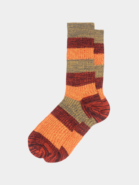 Maria La Rosa - Ribbed Cashmere and Silk Striped Socks | One Size -  - ABASK - 