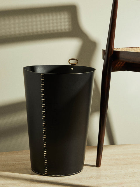 Otis Ingrams - Eyelet Leather Wastepaper Bin -  - ABASK