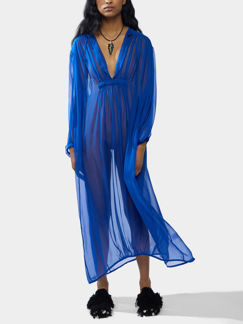 Les Vacances D'Irina - The Hazy Nipple Silk Long Dress | One Size -  - ABASK