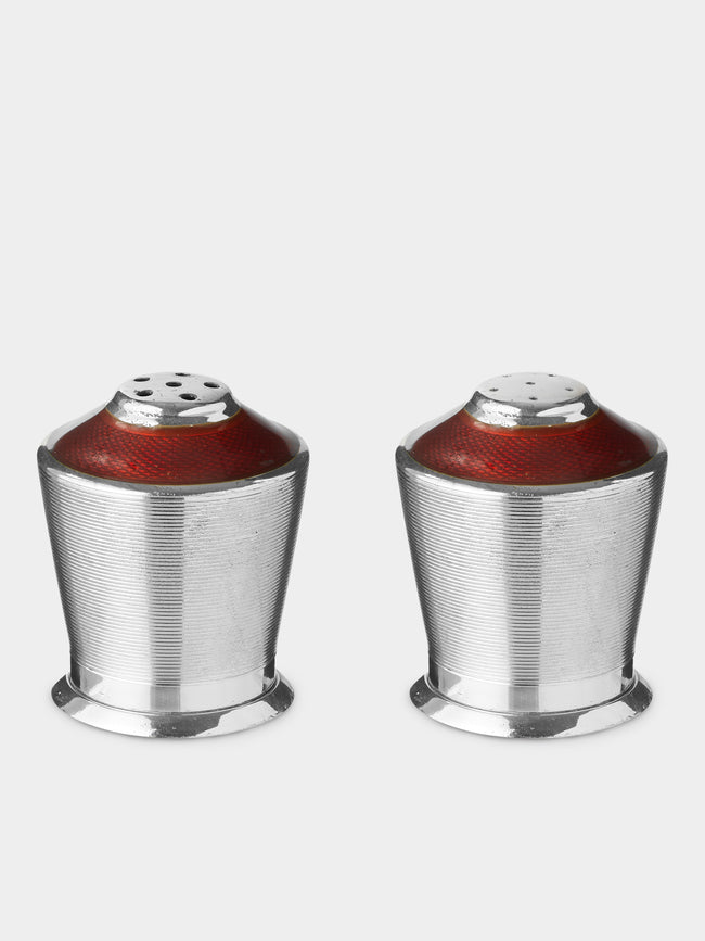 Antique and Vintage - Early-20th Century Sterling Silver and Enamel Salt and Pepper Shakers -  - ABASK - 