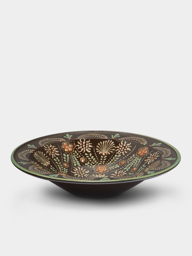 Poterie d’Évires - Flowers Hand-Painted Ceramic Large Serving Bowl -  - ABASK - 