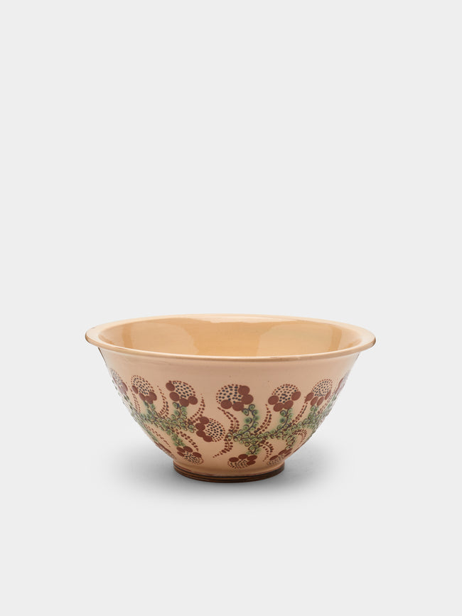 Poterie d’Évires - Flowers Hand-Painted Ceramic Small Salad Bowl -  - ABASK - 