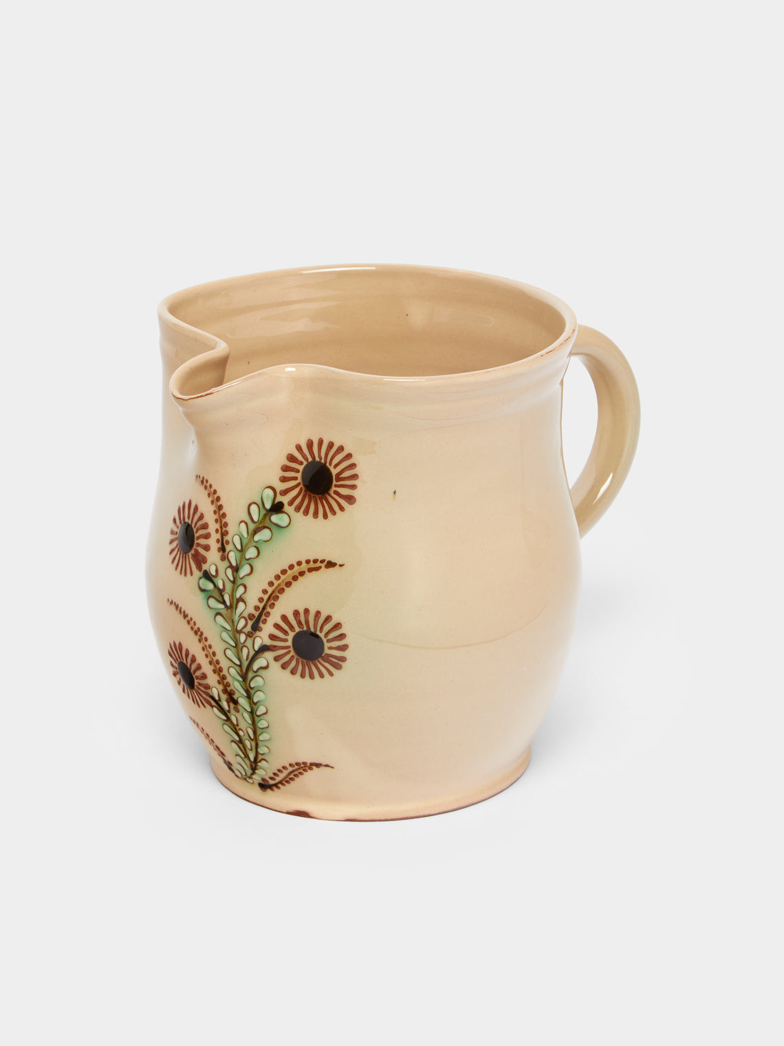 Poterie d’Évires - Flowers Hand-Painted Ceramic Rounded Jug -  - ABASK - 