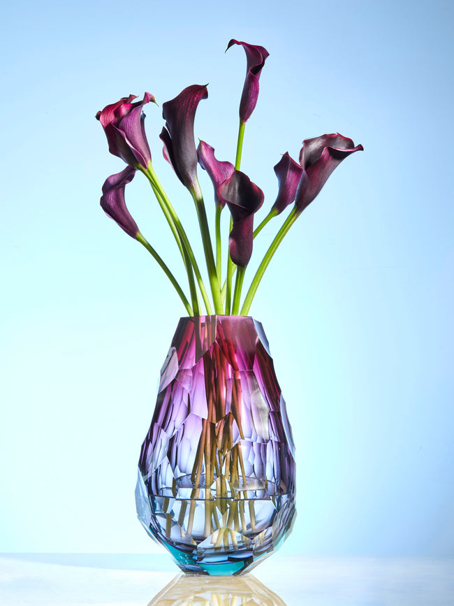 Moser - Stones Hand-Blown Crystal Vase - Purple - ABASK