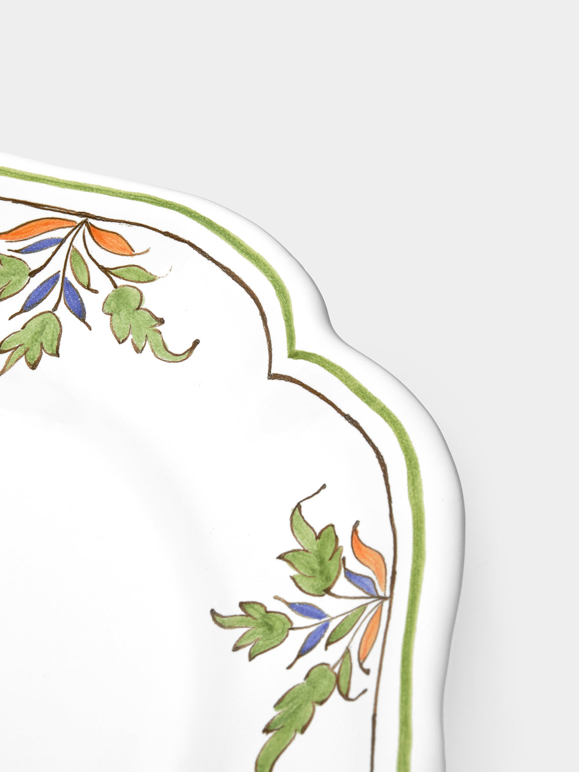 Bourg Joly Malicorne - Moustiers Hand-Painted Ceramic Oval Serving Dish -  - ABASK