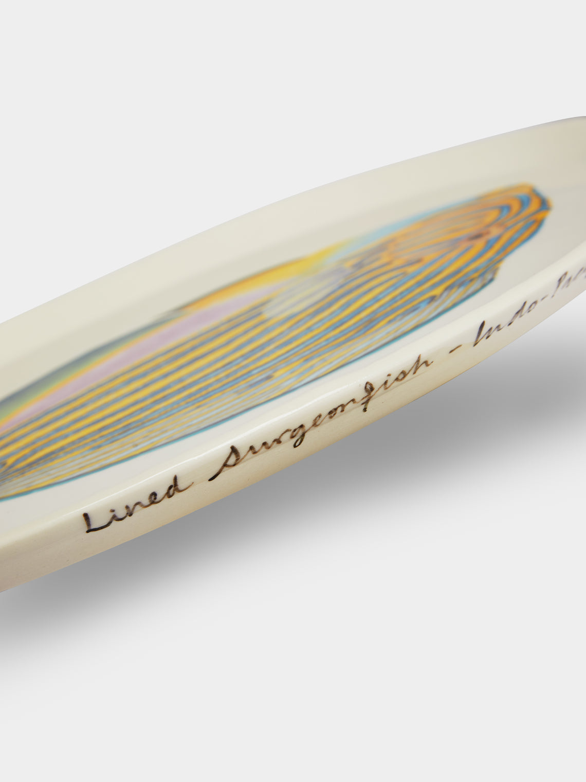 Casa Adams - Striped Surgeonfish Hand-Painted Porcelain Serving Platter -  - ABASK
