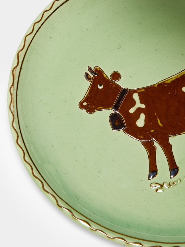 Poterie d’Évires - Cows Hand-Painted Ceramic Dinner Plates (Set of 4) -  - ABASK