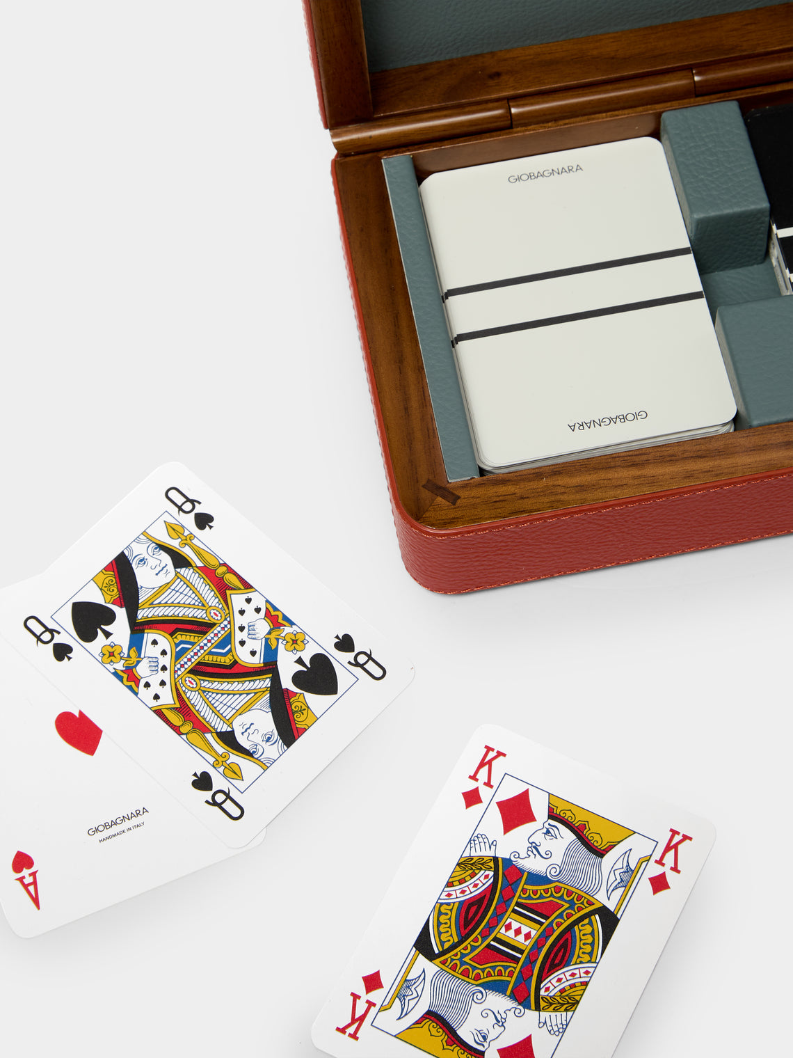 Giobagnara x Poltrona Frau - Leather and Walnut Playing Cards Box -  - ABASK