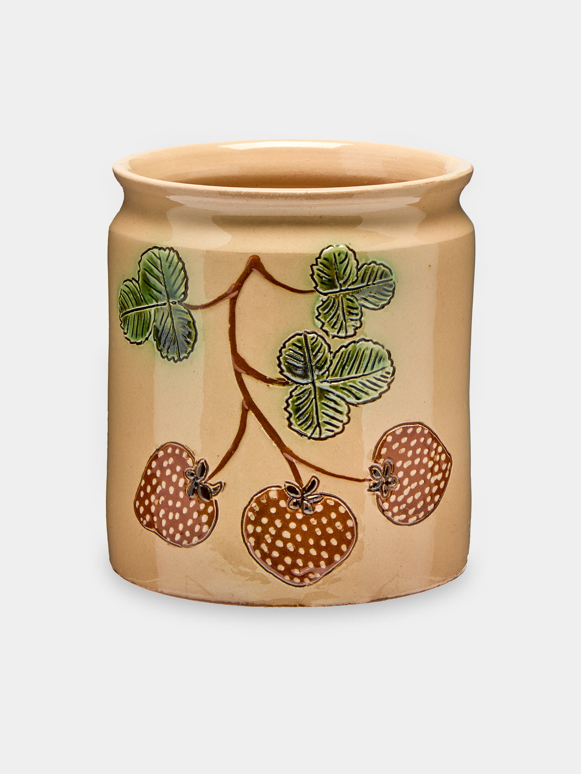 Poterie d’Évires - Fruits Hand-Painted Ceramic Ceramic Jars (Set of 3) -  - ABASK