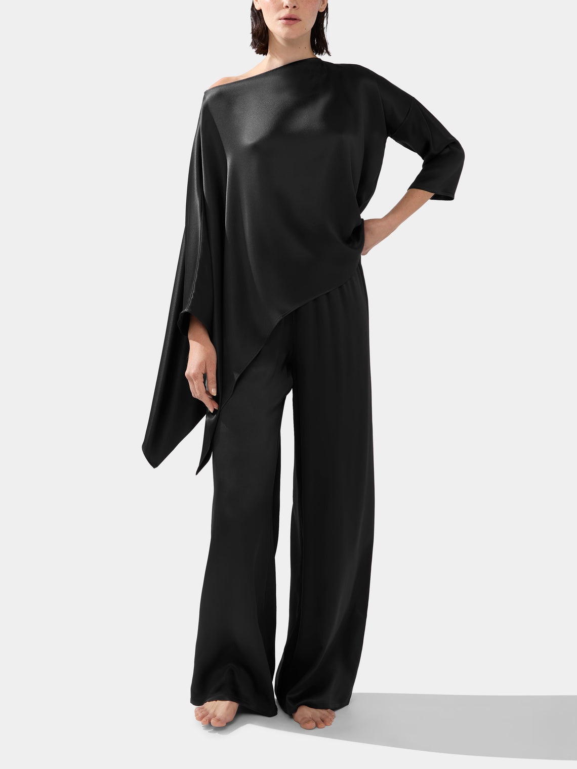 Dusan - Silk Asymmetric T-Shirt | One Size -  - ABASK