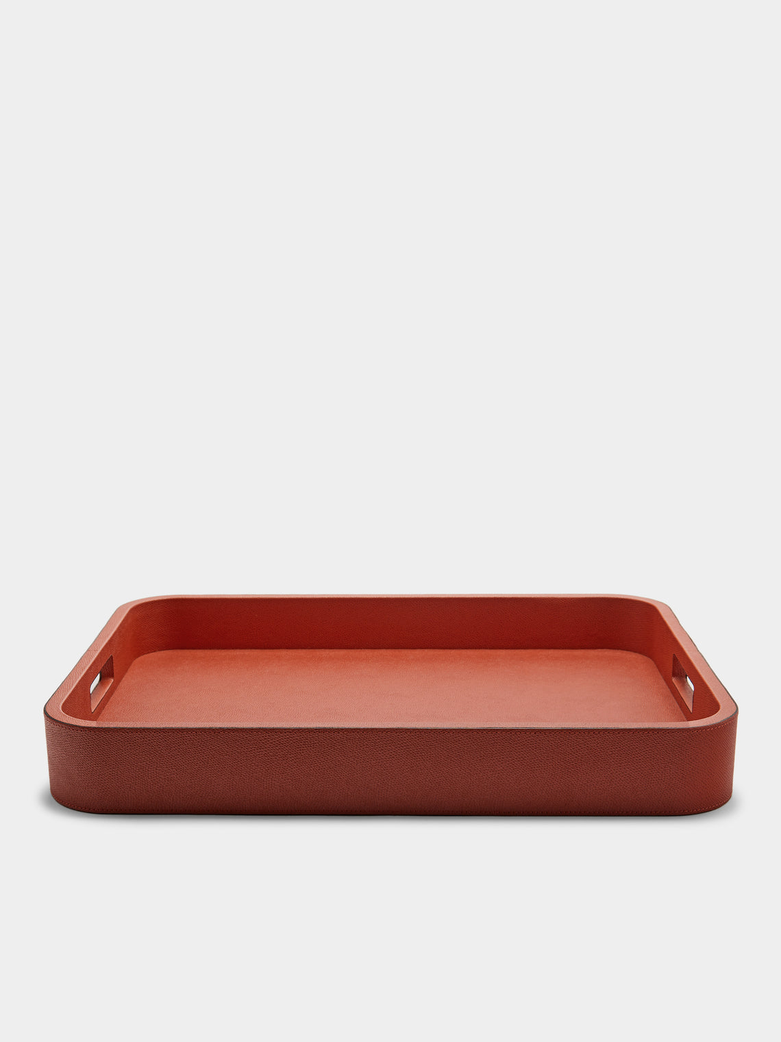 Giobagnara - Polo Leather Rectangular Tray with Handles -  - ABASK