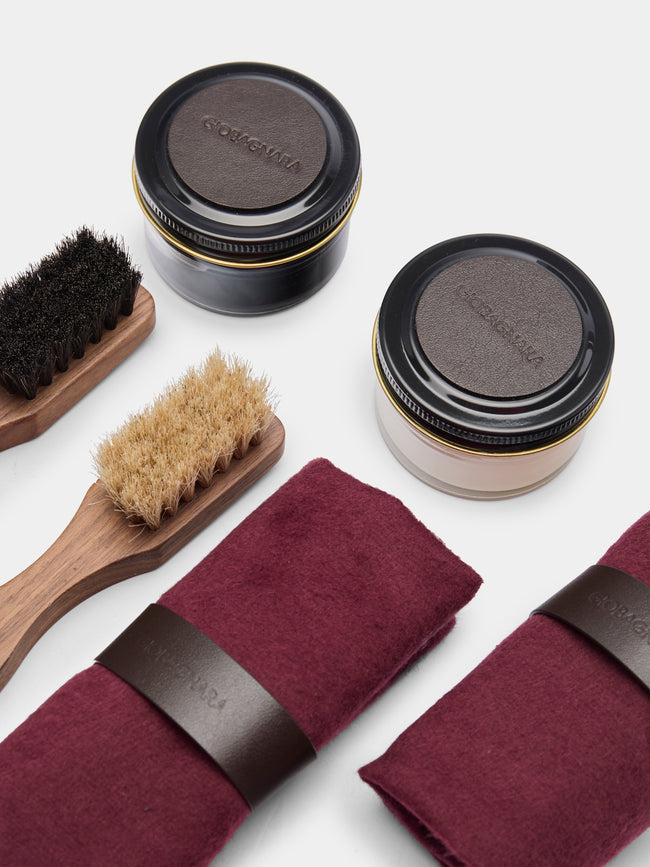 Giobagnara - Luna Wood and Leather Shoe Care Set -  - ABASK