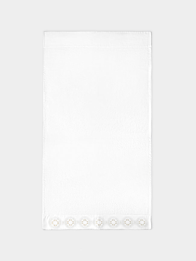 Loretta Caponi - Girandole Hand-Embroidered Bath Towel -  - ABASK - 