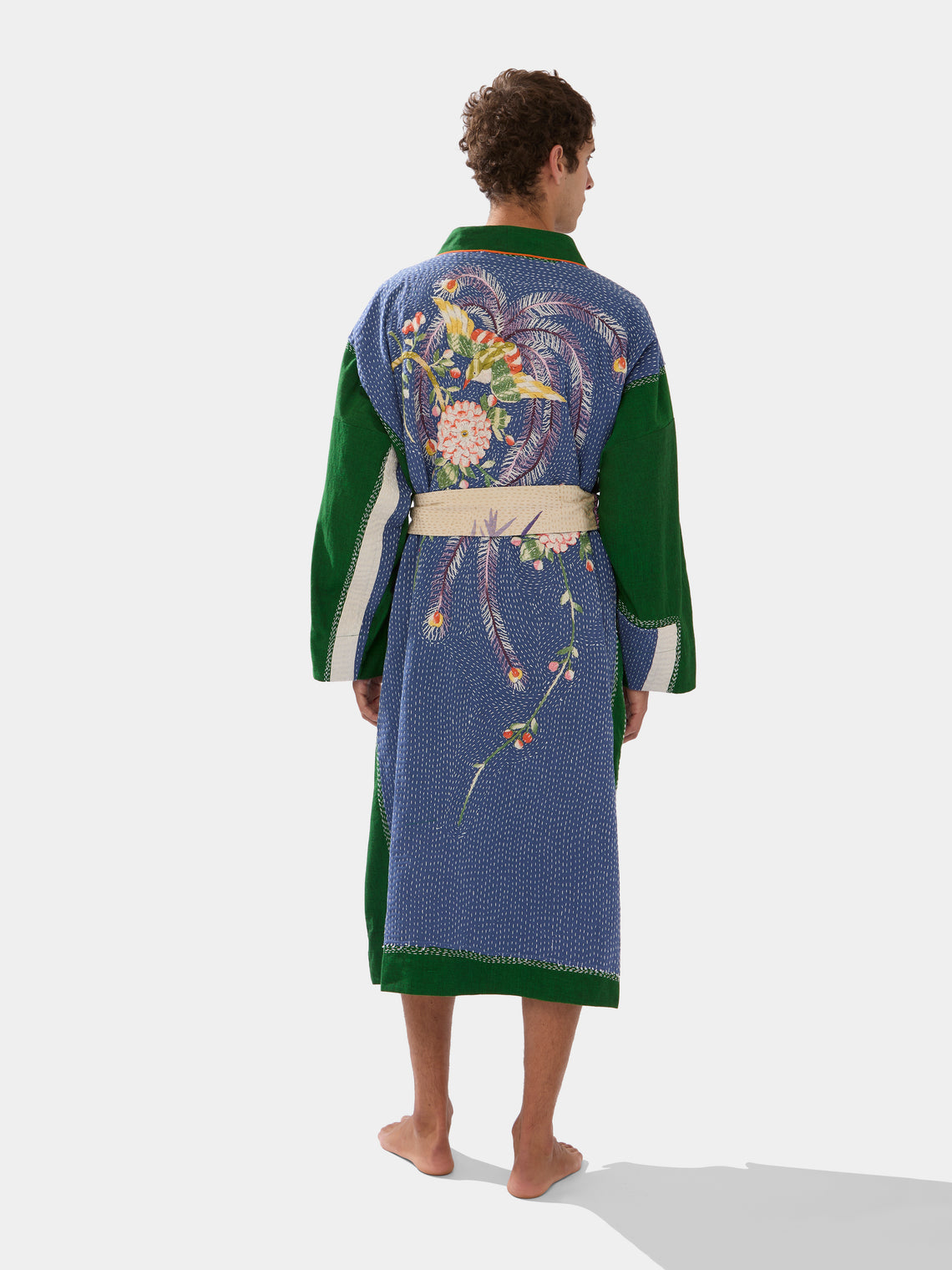 By Walid - 1920s Chinese Embroidered Silk Robe | One Size -  - ABASK