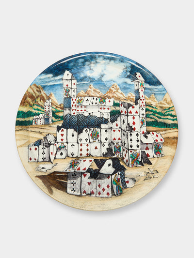Fornasetti - Città di Carte Hand-Painted Wood Tray -  - ABASK - 