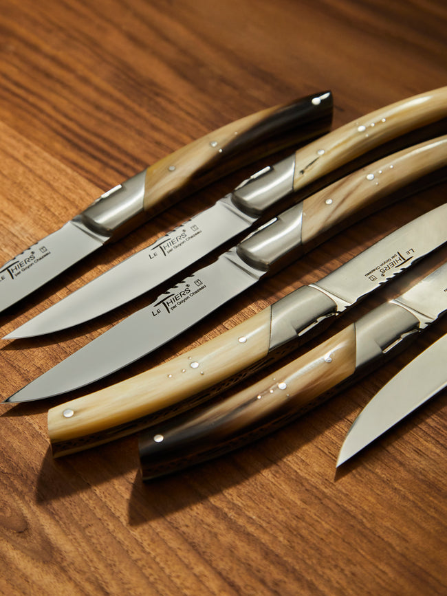 Goyon-Chazeau - Le Thiers Prestige Blonde Horn Steak Knives (Set of 6) -  - ABASK