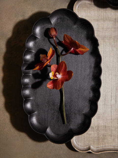 Ifuji - Rinka Hand-Carved Wood Oval Tray -  - ABASK