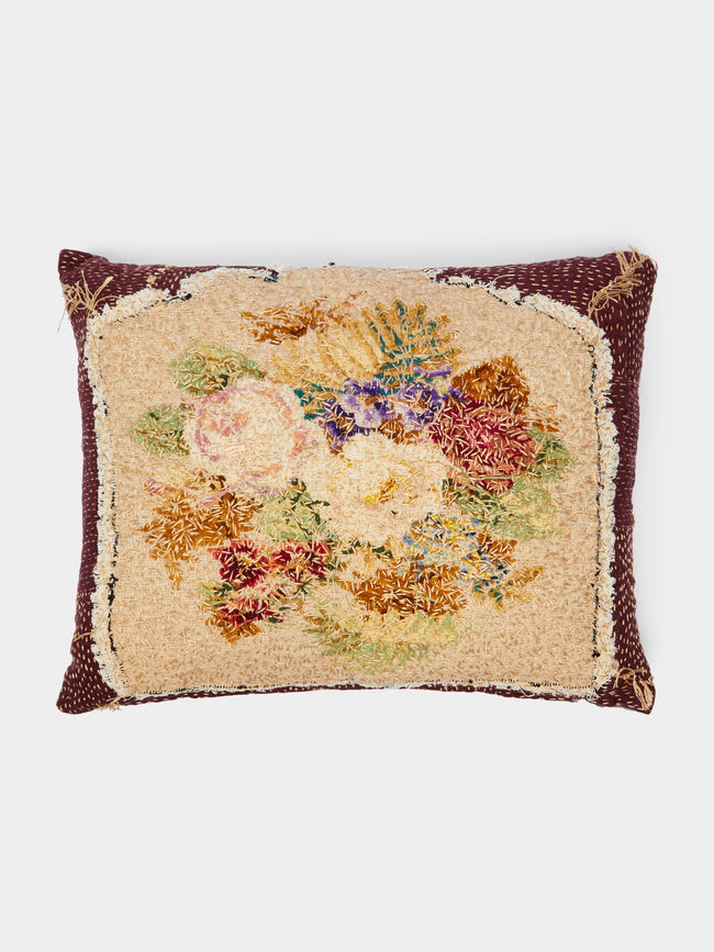 By Walid - 19th-Century Needlepoint Wool Cushion -  - ABASK - 