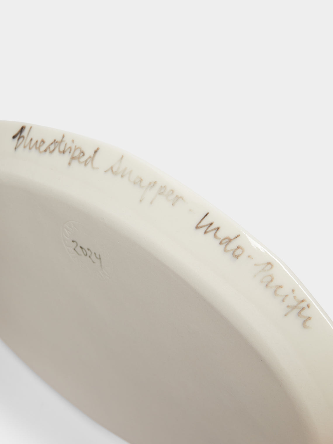 Casa Adams - Bluestripe Snapper Hand-Painted Porcelain Serving Platter -  - ABASK