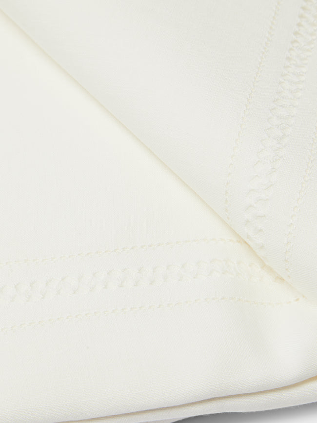 Volga Linen - Diamond-Stitch Linen Super King Pillowcases (Set of 2) -  - ABASK